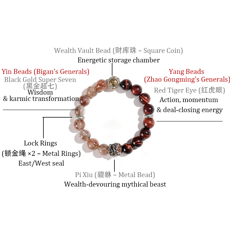 Chinese Fortune Dragon Tenfold Treasury Invocation Bracelet